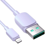 Kabelis USB-A - Lightning iPhone, 2.4A, 1.2m violetinis