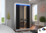 Spinta ADRK Furniture su LED ap&scaron;vietimu Marvin 120, juoda/balta