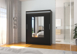 Spinta ADRK Furniture su LED ap&scaron;vietimu Dorrigo 150, juoda
