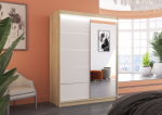 Spinta ADRK Furniture su LED ap&scaron;vietimu Limbo 150, balta/smėlio