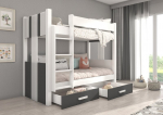 Dviauk&scaron;tė lova ADRK Furniture Arta, 80x180 cm, balta/pilka