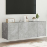 Sieninės tv spintelės su led, 2vnt., betono pilkos, 60x35x41cm