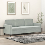 Trivietė sofa, &scaron;viesiai pilkos spalvos, 180cm, aksomas