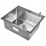 Virtuvės kriauklės komplektas i&scaron; nerūdijančio plieno Wisent, 50x44 cm.