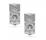 Lauko lizdas v/a 1V, Videx Binera, pilkas, IP65 (2 vnt.)