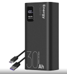 Atsarginis maitinimo &scaron;altinis ("Power Bank") Powerbank - OBAL:ME - EnergyPulse - 30000mAh - USB-A/USB-C - PD 22,5W su skaitmeniniu ekranu
