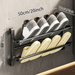 Dviejų auk&scaron;tų sieninis batų laikiklis (montuojamas be gręžimo), 50 cm / 20 colių