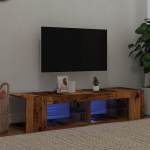 Televizoriaus spintelė su led, medienos, 135x39x30cm, mediena