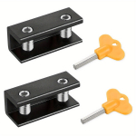 Stumdomi saugos langų užraktai su raktu, reguliuojami., Juoda dviguba skylė