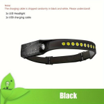 LED žibintuvėlis su USB įkrovimu,  Juoda