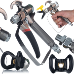 Dažymo pistoletas Rosfix TurboJet TJ1 &ndash; Profesionalus plieninis korpusas, Ergonomi&scaron;ka rankena, Svoris 488 g