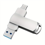 USB laikmena 1 vienetas 2-in-1 USB atmintukas su Type-C jungtimi,  Sidabrinis