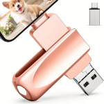 USB laikmena Greitas USB 3.0 atminties raktas su Type-C adapteriu.,  Rožinis