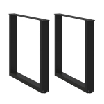 Kavos staliuko kojelės, u formos, 2 vnt., juoda, 90x(72-73) cm