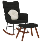 Supama kėdė su taburete black velvet