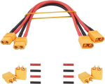 2 vnt. XT60 vyras-moteris kabelis 30 cm 14AWG silikoninis + 2 poros XT60 jungčių RC Lipo baterijoms FPV dronui &ndash; YUNIQUE GREEN-CLEAN-POWER