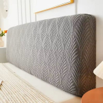 Žakardo galvūgalio užvalkalas, vienspalvis, elastingas, su lapų ra&scaron;tu, miegamojo užvalkalas. Dydis 180 x 60 cm.