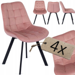 4x apmu&scaron;ta kėdė Mebel Elite RICK rožinė