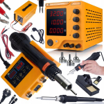 Maitinimo &scaron;altinis Komplektas Rosfix AmpRush RARES-3210 + Orange Husky OH660 &ndash; Tiksli kontrolė, 2in1 litavimas, 32V 10A