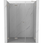 Du&scaron;o durys Mexen Lunar-F, sulankstomos, kairė, 150 cm, transparent/brushed nickel