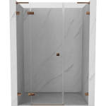 Du&scaron;o durys Mexen Lunar L, kairė, 120 cm, transparent/rose gold