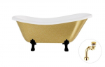 Vonia Besco Otylia Glam 170, Gold+Black, su sifonu Klik-klak Gold