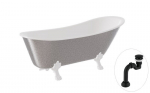 Vonia Besco Olaya Glam 160, Silver+White, su sifonu Klik-klak Black