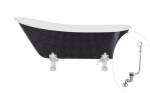 Vonia Besco Olaya Glam 160, Graphite+Chrome, su sifonu su persipylimu Klik-klak Chrome