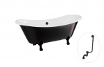 Vonia Besco Amelia B&W 190, Black/White+Black, su sifonu su persipylimu Klik-klak Black