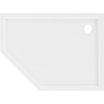Du&scaron;o padėklas Mexen Flow Slim, penkiakampis, de&scaron;ininis, 90 x 80 cm, White gloss