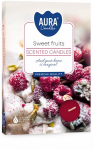 Parafininės va&scaron;kinės žvakės "Sweet Fruit" 6 vnt., "Aura, 3,9 cm x 1,5 cm