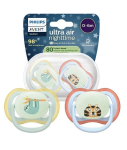 Čiulptukai Philips Avent Ultra Air Night, 0-6mėn., 2 vnt.