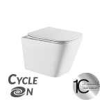 Pakabinamas klozetas Laveo Kvadrato CycleOn 2.0 Rimless su lėtai nusileidžiančiu dangčiu