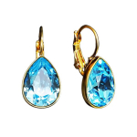 Auskarai moterims DiamondSky &bdquo;Crystal Drop (Aquamarine Blue)&ldquo; su Swarovski kristalais
