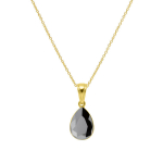 Sidabrinis kaklo papuo&scaron;alas moterims Diamond Sky "Crystal Drop (Jet Hematite)" su Preciosa kristalais
