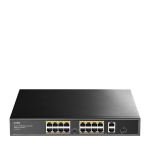 Tinklo jungiklis - Cudy FS1018PS1 18-portis PoE Fast Ethernet Pilkas