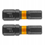 Neo Tools smūginiai Hex 5 x 25 mm antgaliai, 2 vnt.
