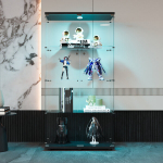 Vitrina, 163*90*36 cm,su LED &scaron;viesos, juoda