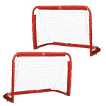 Futbolo vartų rinkinys, 2 sulankstomi mini vartai, metalinis rėmas, įskaitant įrankius, 90 x 36 x 60 cm, raudoni