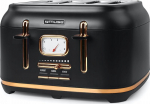 Skrudintuvas Retro skrudintuvas Muse 1800w, 4 skrudiniai, juodas su aukso detalėmis