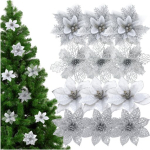 Betliejaus Žvaigždė Poinsetijos Gėlės Kalėdų Ornamentų Rinkinys Mi&scaron;inys 12St