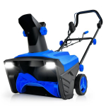 Elektrinis sniego valytuvas su LED ap&scaron;vietimu Sniego valymo ma&scaron;ina, mėlyna + juoda