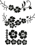 Automobilio lipdukas, hibiskuso gėlė, juodas, atsparus vandeniui