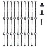 Matiniai juodi metaliniai turėklai 112,2 &times; 5,6 &times; 5,6 cm