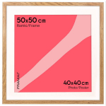 Nuotraukų rėmelis su passe-partout FRAMAI 50x50 cm Nuotraukų rėmelio dydis 40x40 cm ąžuolo spalvos rėmelis su &scaron;viesiu passe-partout
