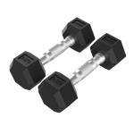 Sporto prekės, TUNTURI Platinum, &scaron;e&scaron;iakampės formos guminiai hanteliai, 2*2,5 kg, 1 vnt.
