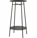 Dviejų pakopų metalinė taburetė-stalas juoda 35x60cm