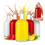 20x Stiklinės butelės "tadek" 500 ml su kam&scaron;teliu
