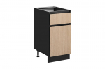 Virtuvinė spintelė Roma D&oacute;ł 40/81 1D1S, ruda/juoda