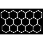 LED Hexagon garažo &scaron;viestuvas 570W, 6500K, 14 segmentų, 523&times;301 cm